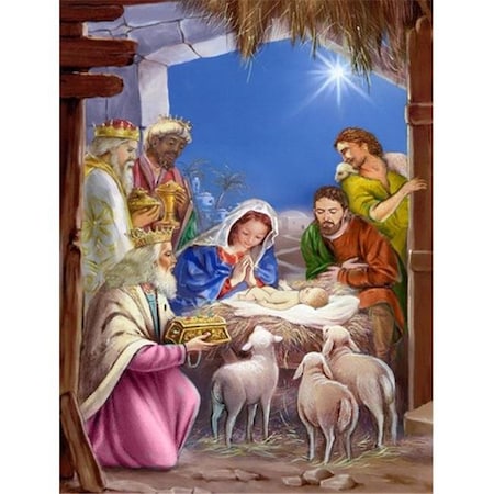 Carolines Treasures Carolines Treasures APH5603CHF The Wise Men at the Nativity Christmas Flag Canvas House Size APH5603CHF